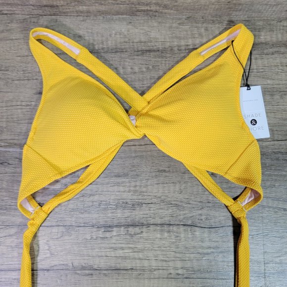 Shade & Shore Womans Yellow Bikini Top Sz 32B - Picture 3 of 8